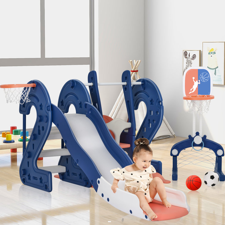 HYDong Toddler Slide And Swing Set6 In 1,Kids Playground Climber